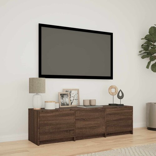 TV ormarić s LED rasvjetom Smeđi hrast 140 x 34 x 40 cm Cene