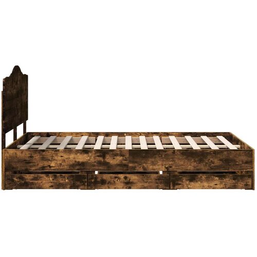  Okvir za krevet s ladicama Dimljeni Hrast 120 x 190 cm - Dimljeni hrast 120 x 190 cm Slike