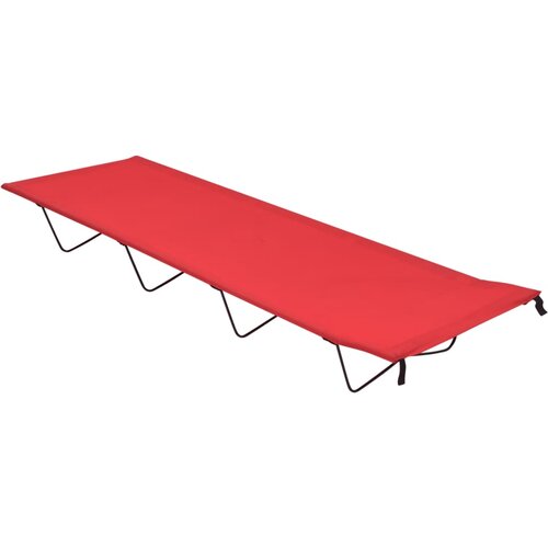 Krevet za kampiranje 180x60x19 cm od tkanine i čelika crveni Slike