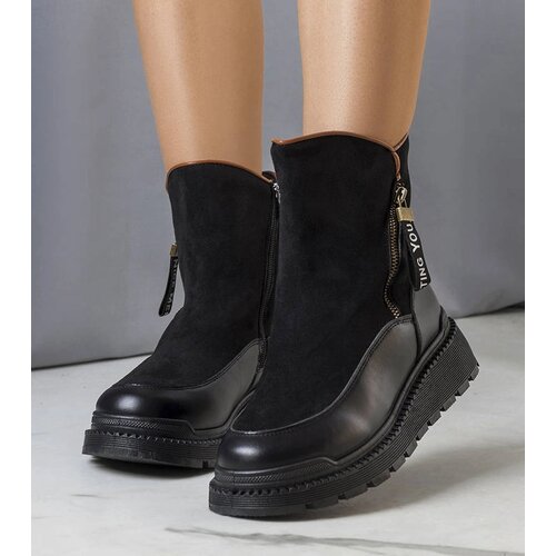 Gemre Black insulated platform ankle boots Niklas Cene