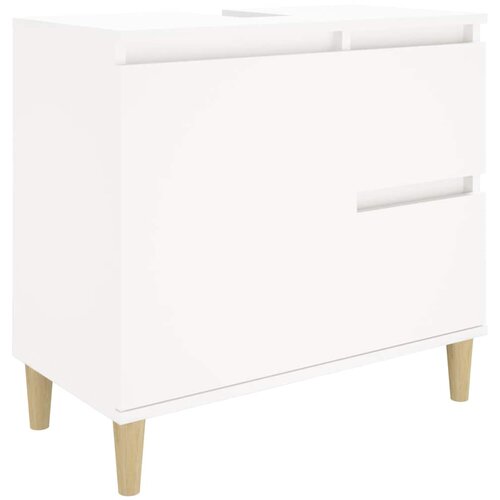 Maison Chic Kopalniška omarica - Kopalniški kabinet bela 65x33x60 cm inženirski les, (21794784) Cene