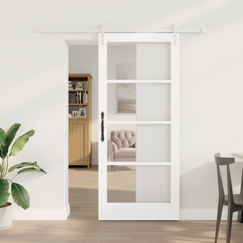 vidaXL klizna vrata s hardverom set bijela 86x198.5 cm čvrsta drvo bor Cijene