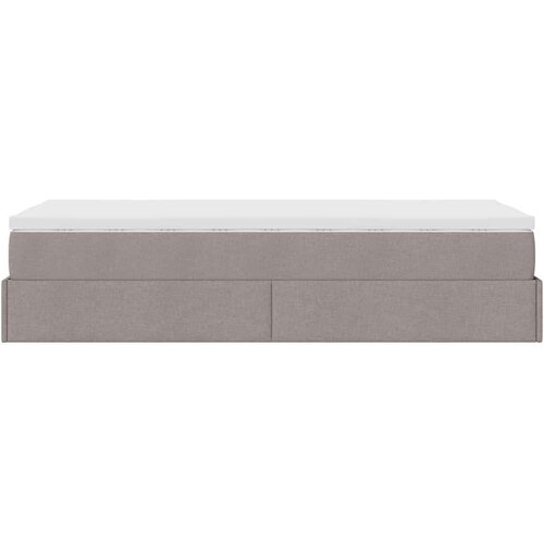 VidaXL otomanski okvir kreveta s madraca smeđesivi 90x200cm od tkanine Slike