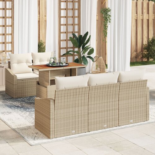 vidaXL vrtna sofa garnitura Set od 6 Bež Ratan Vrtna sofa garnitura Cene