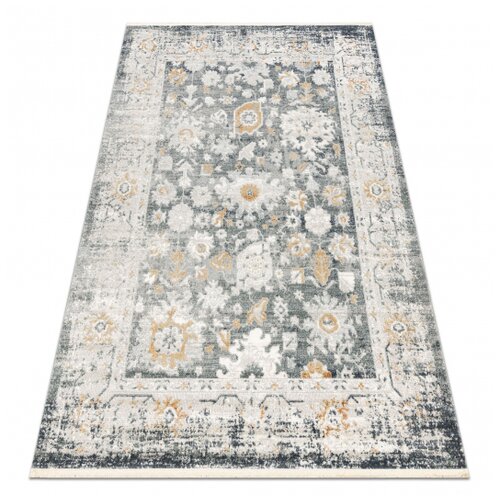 RugsX DISTIN 0835A siva / svetlo siva / bela moderna preproga - Ornament, okvir, vintage, resice 180x270 cm, (21990336) Cene