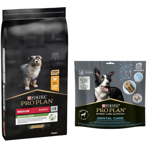  12 kg / 14 kg PURINA PRO PLAN + Dental Care grickalice gratis! - 12 kg Medium Puppy Healthy Start + 345 g Dental Care Medium Dog Cene