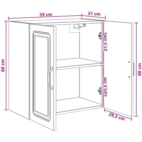  Ormar za montažu na zid 59 x 31 x 60 cm Konstruirano drvo Slike