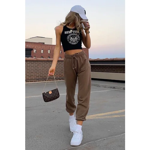 Madmext Sweatpants - Brown - Joggers