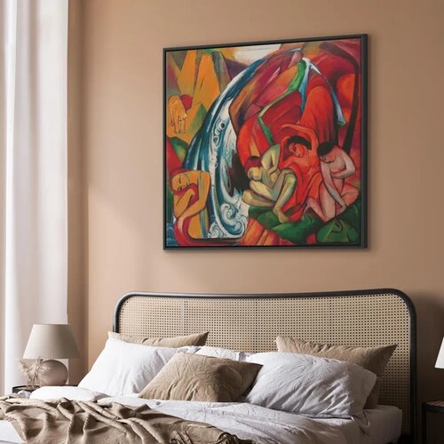  Slika - Franz Marc &amp;ndash; The waterfall (Women under a waterfall) 40x40 U crnom drvenom okviru Slike