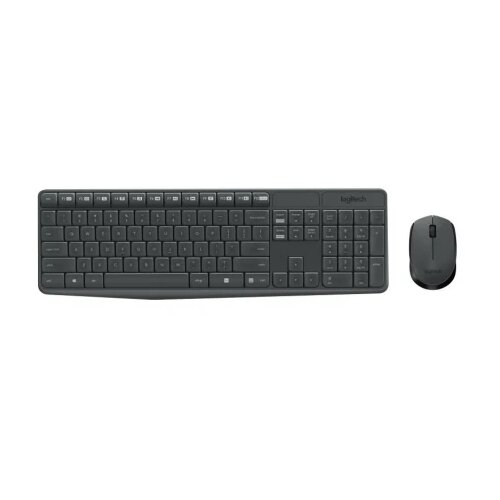 Logitech Tastatura MK235, Wireless, Combo, US, Miš, Crno-Siva Cene