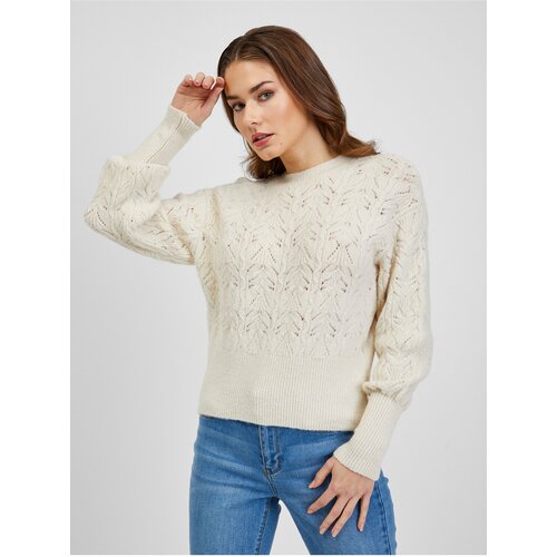 Orsay Cream Women's Patterned Sweater with Balloon Sleeves - Women Cijene