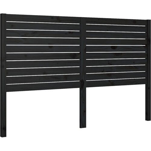  Uzglavlje za krevet crno 166 x 4 x 100 cm od masivne borovine Slike