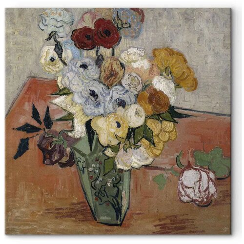  Slika - Vincent Van Gogh &amp;ndash; Stilllife with Japanese vase roses and anemones 80x80 Na talijanskom platnu Slike
