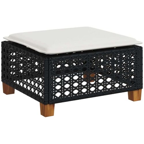  9-dijelni set vrtnih sofa s jastucima crni od poliratana Slike