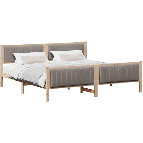  Okvir kreveta Smeđa i taupe 200 x 200 cm Masivna borovina Slike