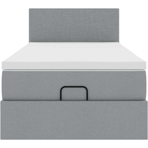 VidaXL otomanski krevet s madracem svijetlosivi 90x200 cm tkanine Slike