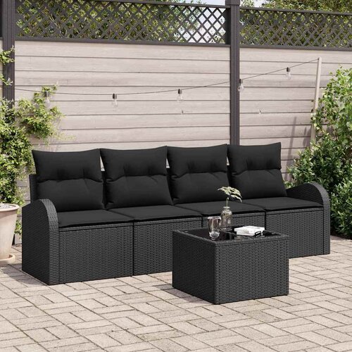 Sjedeća garnitura za vrt Crna 55 x 55 x 37 cm poliratan Cijene