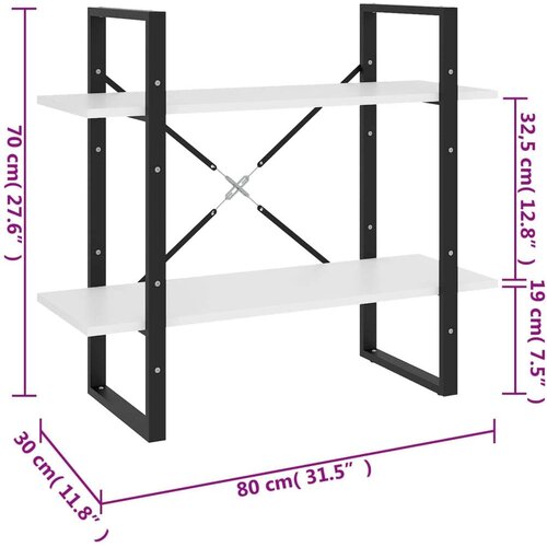 VidaXL Knjižna omara 2-nadstropna siva 80x30x70 cm trdna borovina Slike