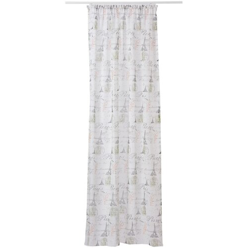 Mendola Fabrics Bela/siva prosojna zavesa 140x245 cm Tour &amp;ndash; Mendola Fabrics Slike