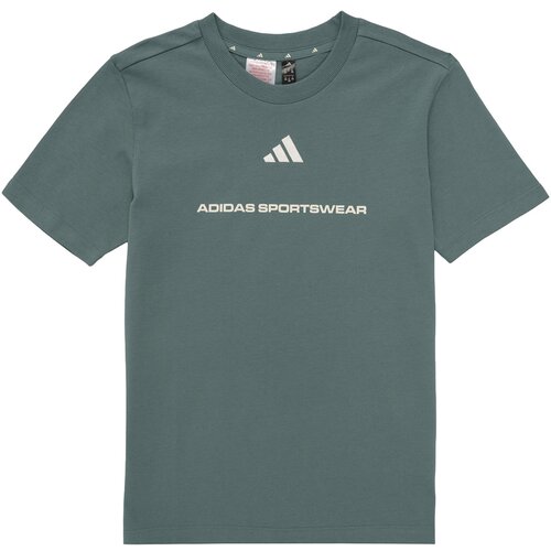 Adidas Majice s kratkimi rokavi Boys Slogan Single Jersey T-Shirt Kids Zelena Cene