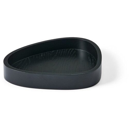 LIND DNA Črna dekorativna lesena škatla za shranjevanje 18x16x3 cm Curve M – Cene