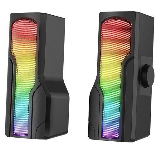  Zvučnici 2.0 gaming RAMPAGE Arty X13 Bluetooth 3W*2 Multimedia Usb 5V 45dB Gaming Player Speaker with RGB Light Slike