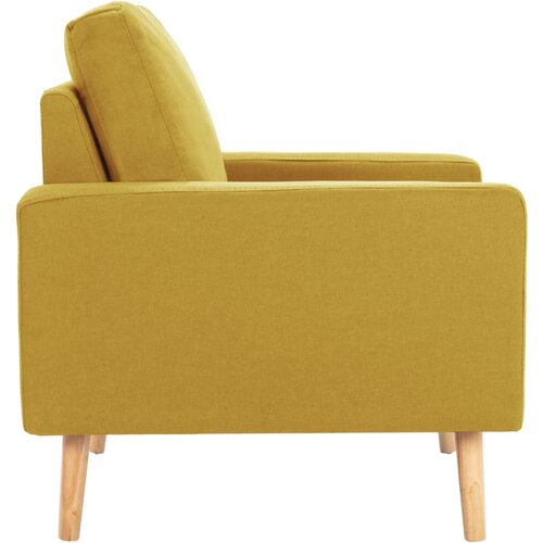  2-dijelni set sofa od tkanine žuti Slike