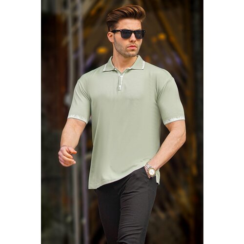 Madmext Green Polo Neck Men's T-Shirt 6877 Slike