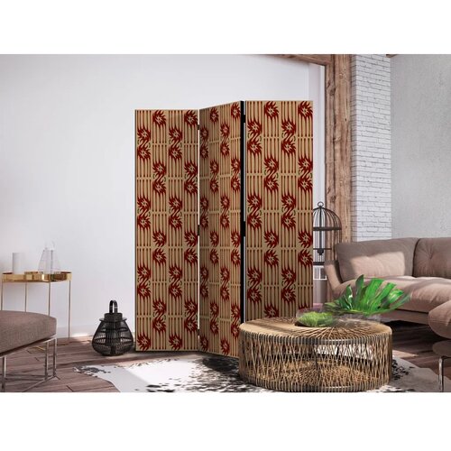  Paravan - Predatory Features - Red Abstract Shapes Inspired by Tribal 135x172 Dvostrani Cijene