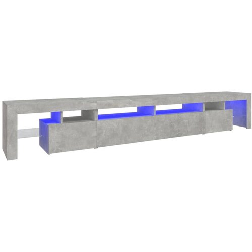 Maison Chic TV omarica - TV stojalo - Televizijska omarica z LED lučkami betonsko siva 260x36,5x40 cm, (21701247) Cene