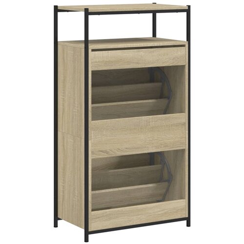  za cipele boja hrasta 60x34x112 cm konstruirano drvo Slike