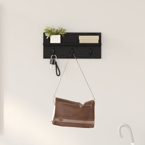 vidaXL Nadwyčajna obešalnik za plašče Črni hrast 40 x 10.5 x 18 cm Cene