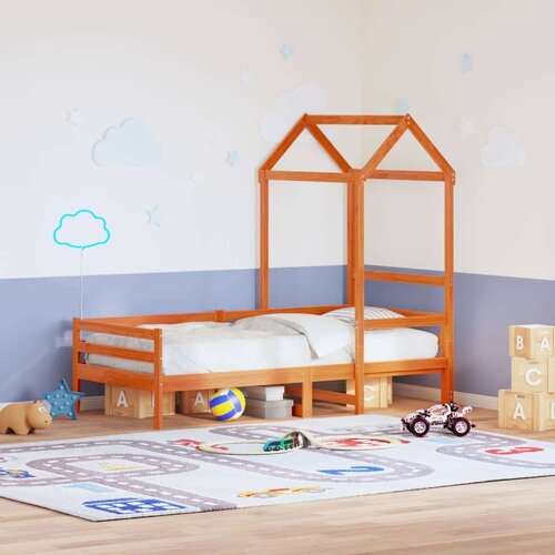 vidaXL krov za dječji krevet vo&scaron;tano smeđi 108x70x176,5 cm borovina Cijene