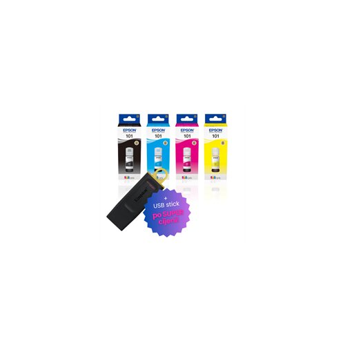 Epson Komplet bočica 101 (BK/C/M/Y), original + USB stick po SUPER cijeni Cene
