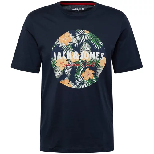Jack & Jones Majica 'CHILL' mornarsko plava / zelena / marelica / bijela