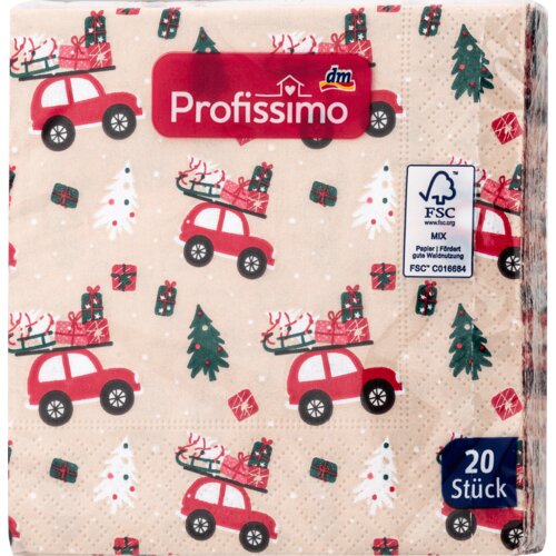 Profissimo troslojne salvete - motiv: autići, 25x25 cm 20 kom Slike