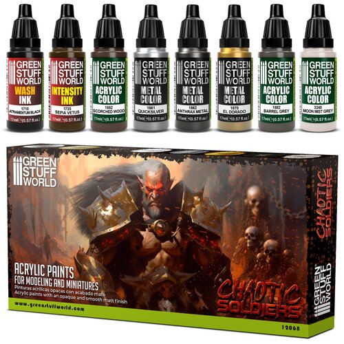 Green Stuff World Paint Set - Chaotic Soldiers | Set Akrilnih Boja x8 Cene