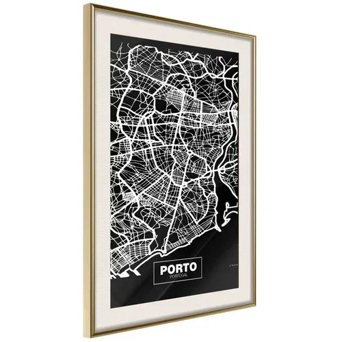  Poster - City Map: Porto (Dark) 20x30