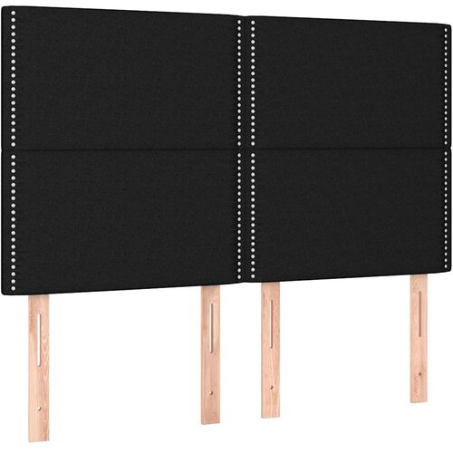  Krevet s oprugama i madracem crni 140x200 cm od tkanine Slike