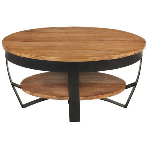 Maison Chic Klubska mizica - kavna mizica - Nizka mizica 65x65x32 cm trden akacijev les, (21753938) Cene