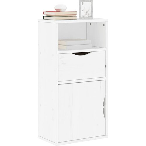 VidaXL Bočni ormarić s ladicom ODDA bijeli 40x24x79 cm puno drvo bor Slike
