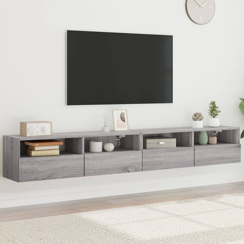 VidaXL Stenske TV omarice 2 kosa siva sonoma 100x30x30 cm inž. les Slike