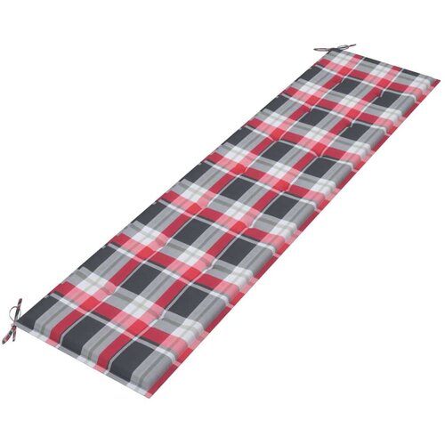  Jastuk za vrtnu klupu crveni karirani 200x50x3cm tkanina Oxford Slike