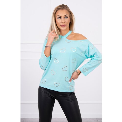 Kesi Blouse with heart mint print Slike