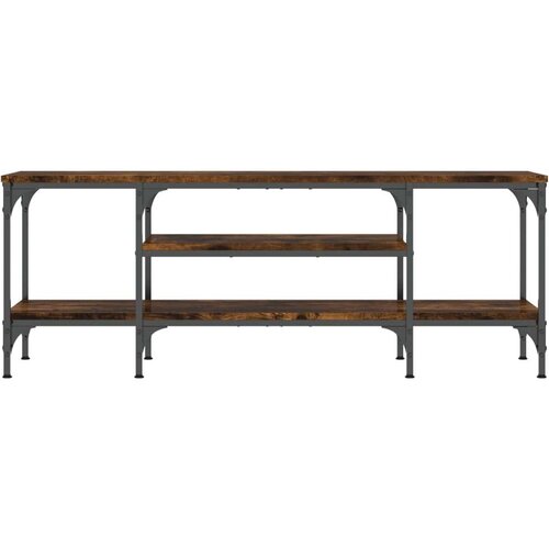 VidaXL TV ormarić boja dimljenog hrasta 121x35x45 cm od drva i željeza Slike