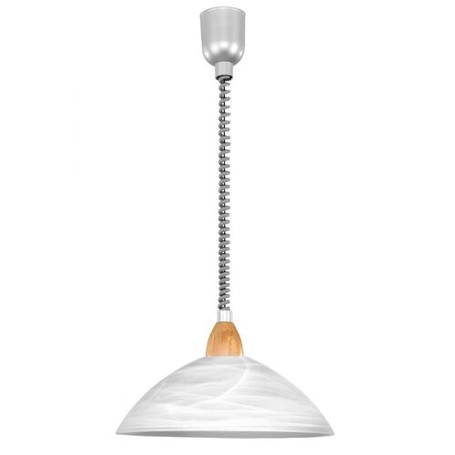 Eglo Okrogla viseča svetilka Lord 2 z leseno rozeto (Premer: 360 mm, Vi&amp;scaron;ina: 110 cm, Bele barve, srebrne barve, nikelj mat barve, rjave barve) Slike