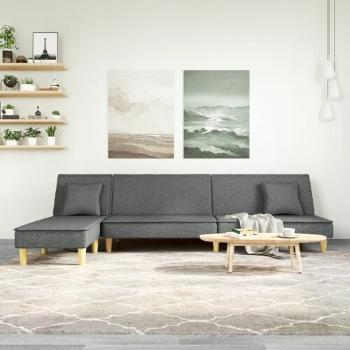 vidaXL Kutna garnitura na razvlačenje tamnosiva 255x140x70 cm tkanina Cijene