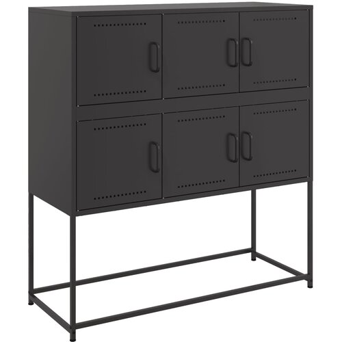  Komoda crna 100,5 x 39 x 107 cm od čelika Slike