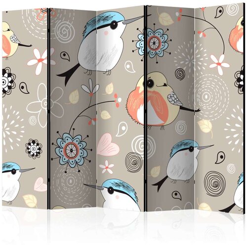  Paravan u 5 dijelova - Natural pattern with birds II [Room Dividers] 225x172 Cijene