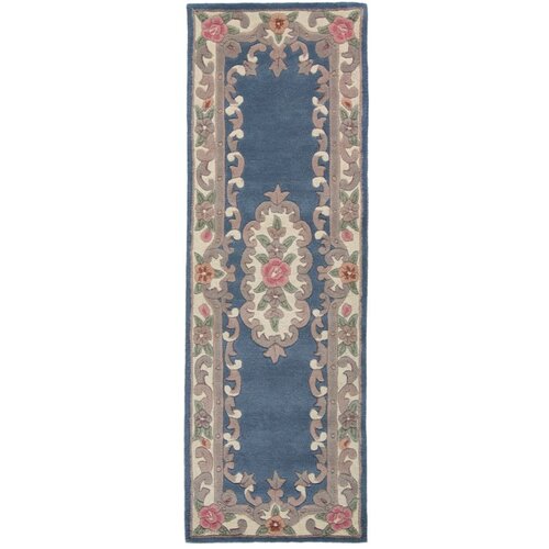 Flair Rugs plavi vuneni tepih Aubusson, 67 x 210 cm Slike